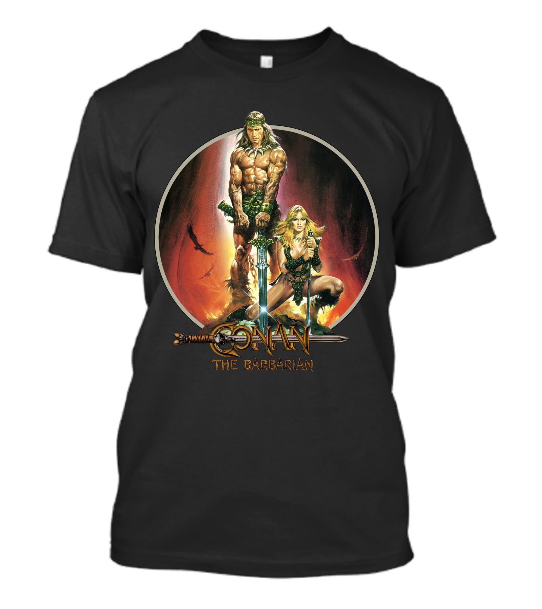Conan The Barbarian Sword And Sorcery Fantasy Artwork T-Shirt