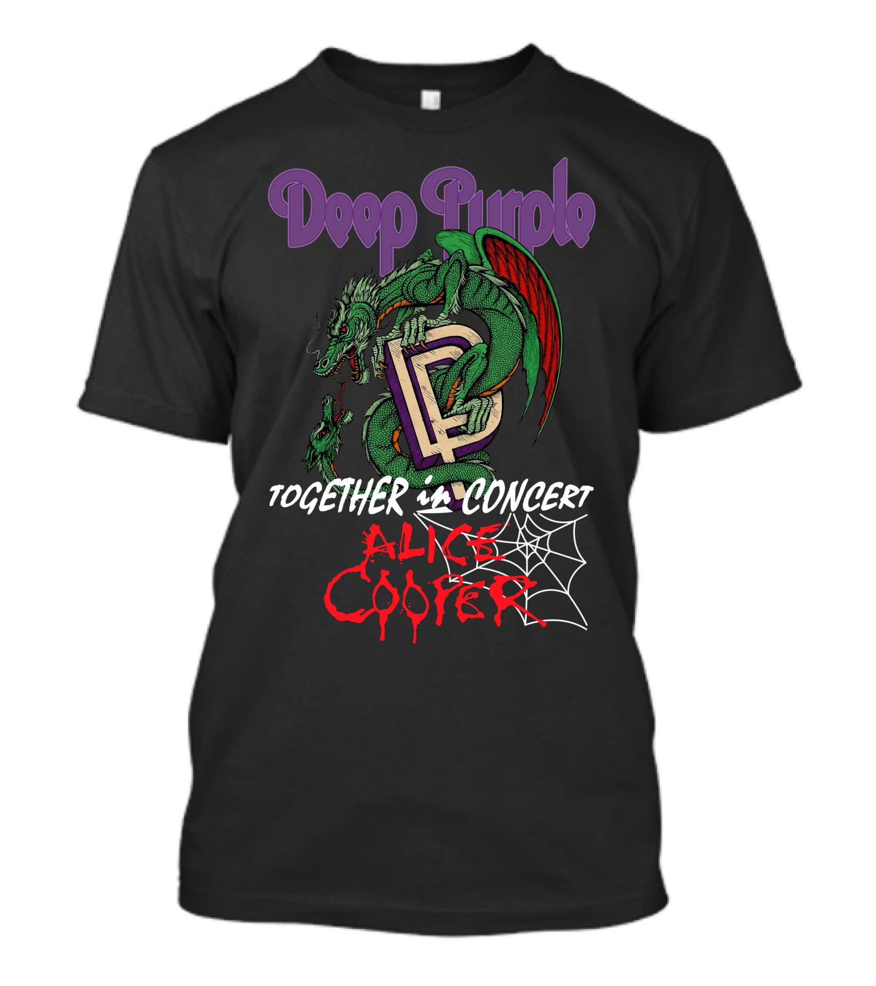Deep Purple Alice Cooper Together In Concert Dragon T-Shirt