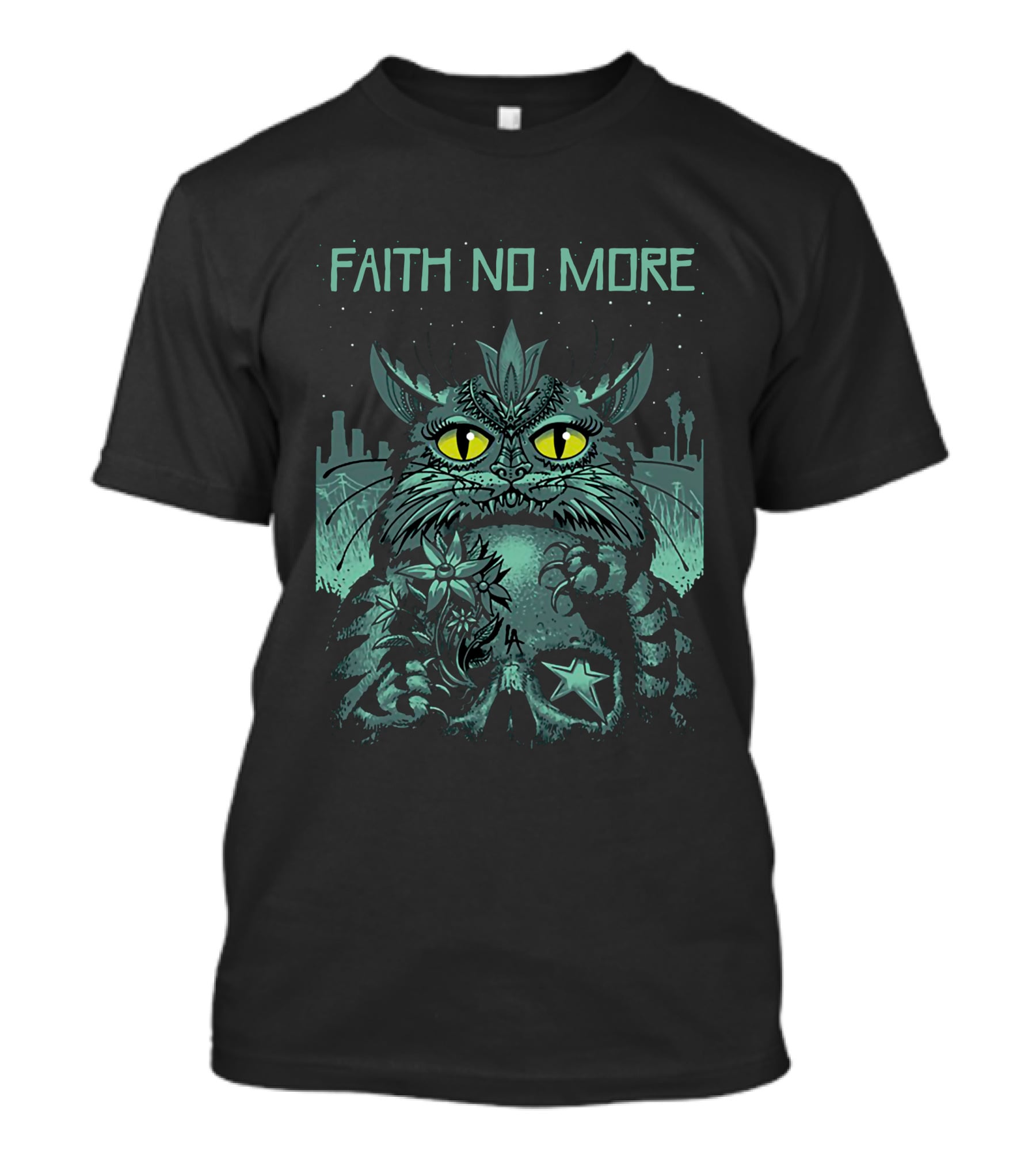 Faith No More Cat Fantasy Urban Night Scene T-Shirt