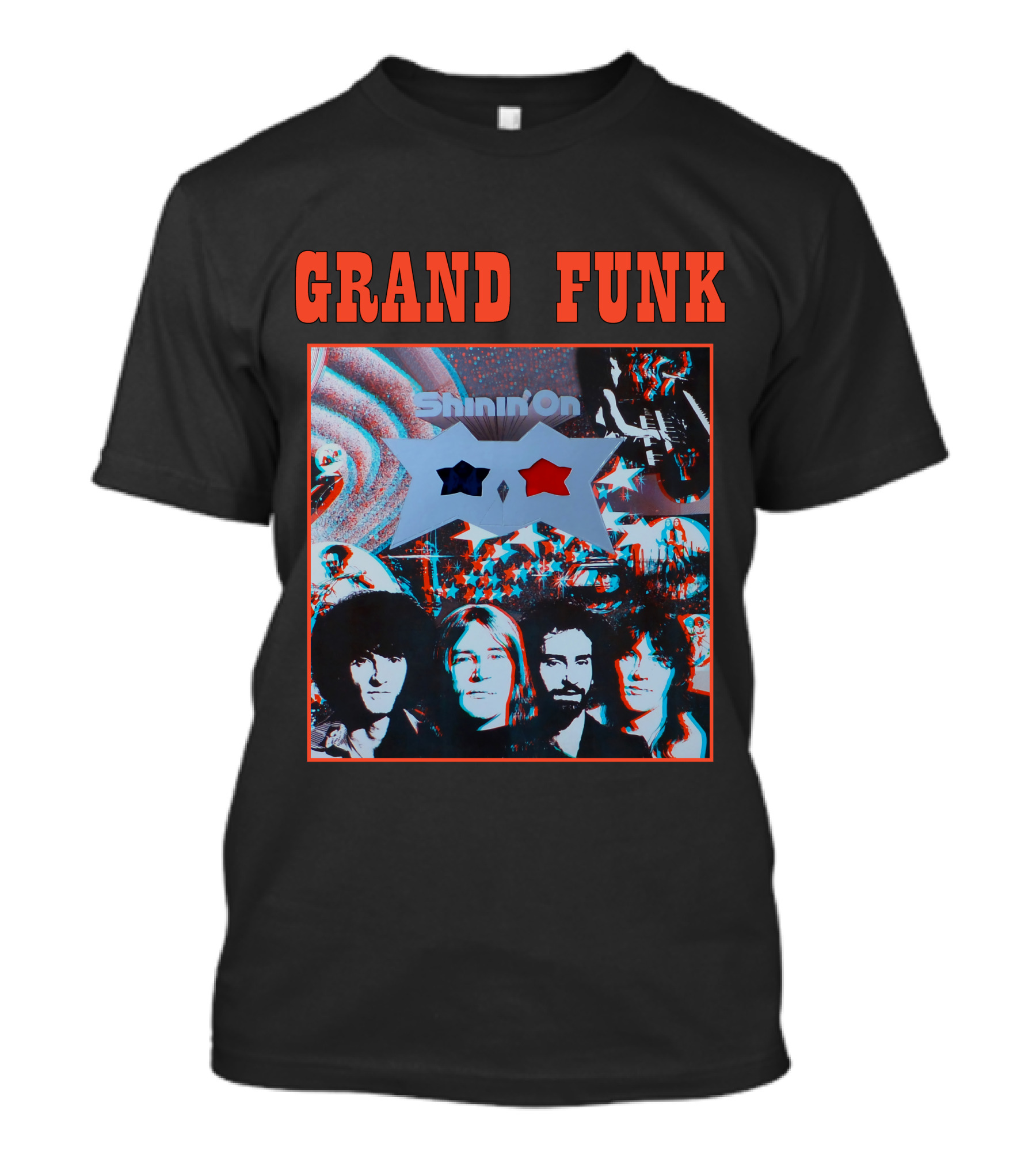 Grand Funk Shinin' On 3D Album Cover Art T-Shirt