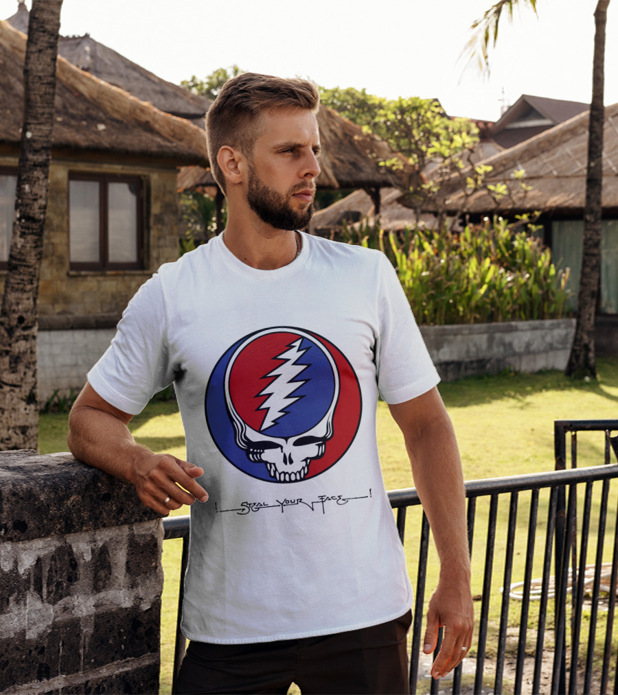 Steal Your Face Grateful Dead Skull Logo With Lightning Bolt T-Shirt