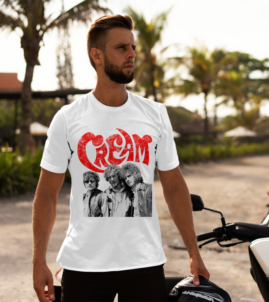 Cream Band Vintage Photo With Red T-Shirt