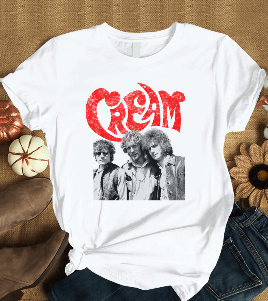 Cream Band Vintage Photo With Red T-Shirt