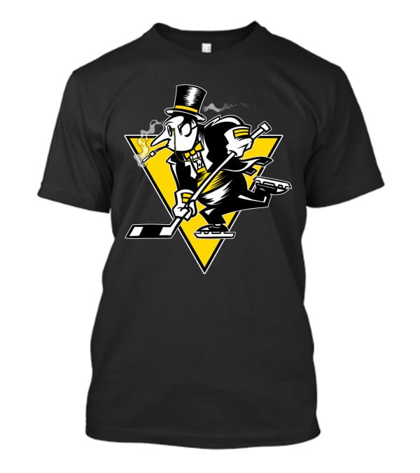 Pittsburgh Penguins Retro Style Smoking Penguin Hockey Skater T-Shirt