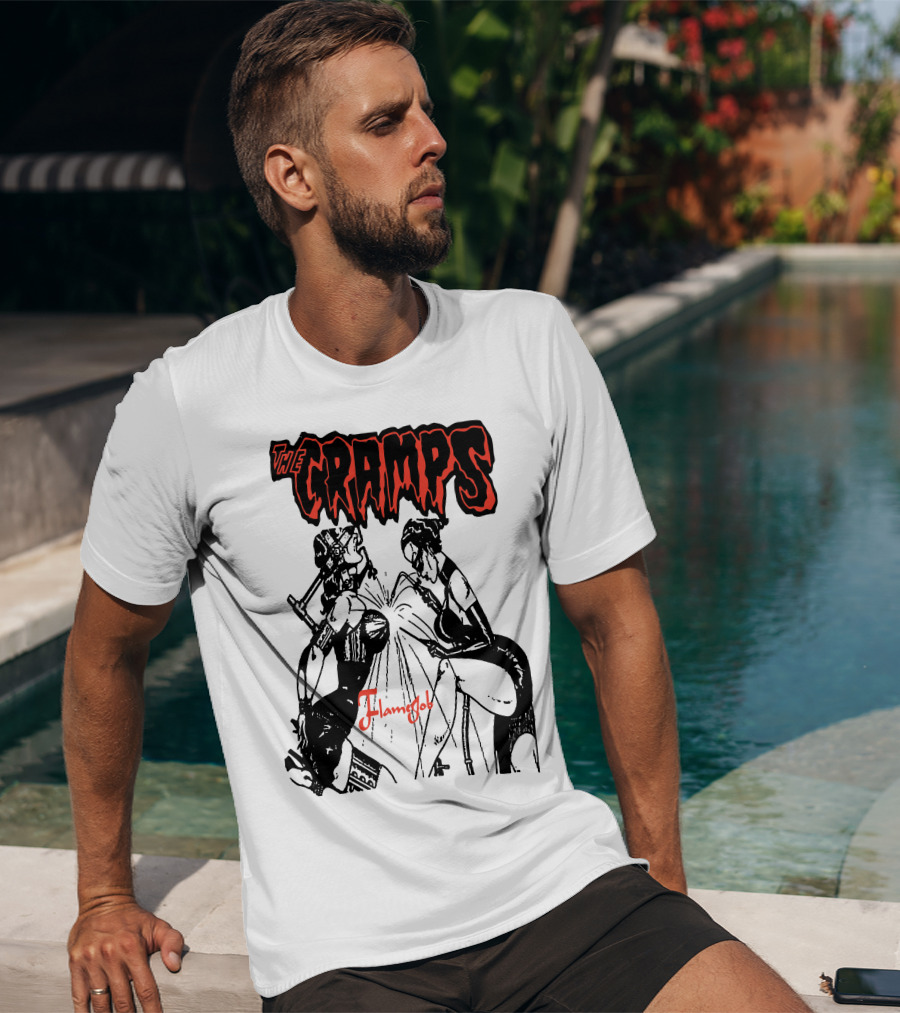 The Cramps Flamejob Artwork Kneeling Figures T-Shirt