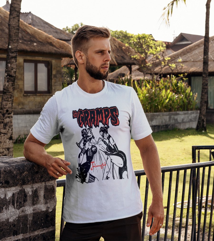 The Cramps Flamejob Artwork Kneeling Figures T-Shirt