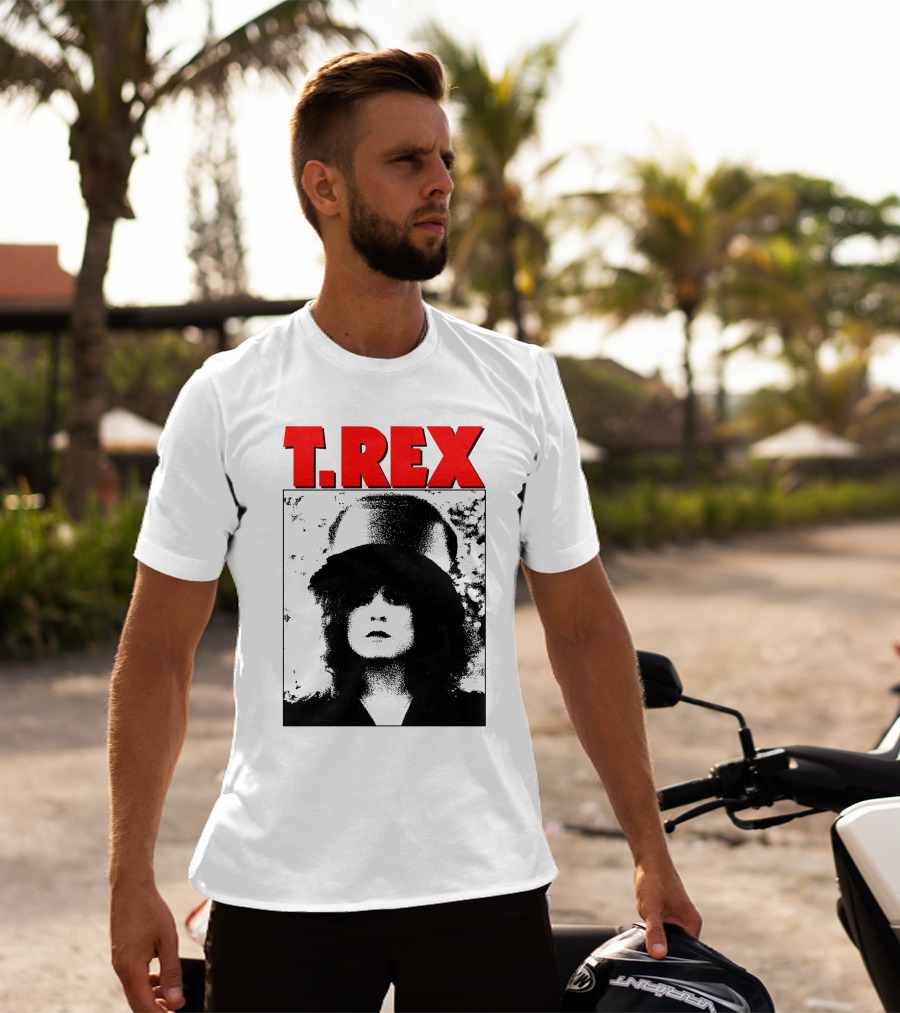T. Rex Iconic Red Text With Black And White T-Shirt