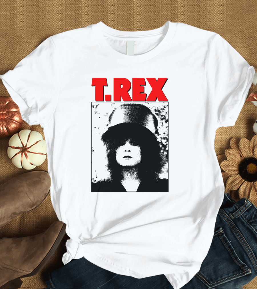 T. Rex Iconic Red Text With Black And White T-Shirt