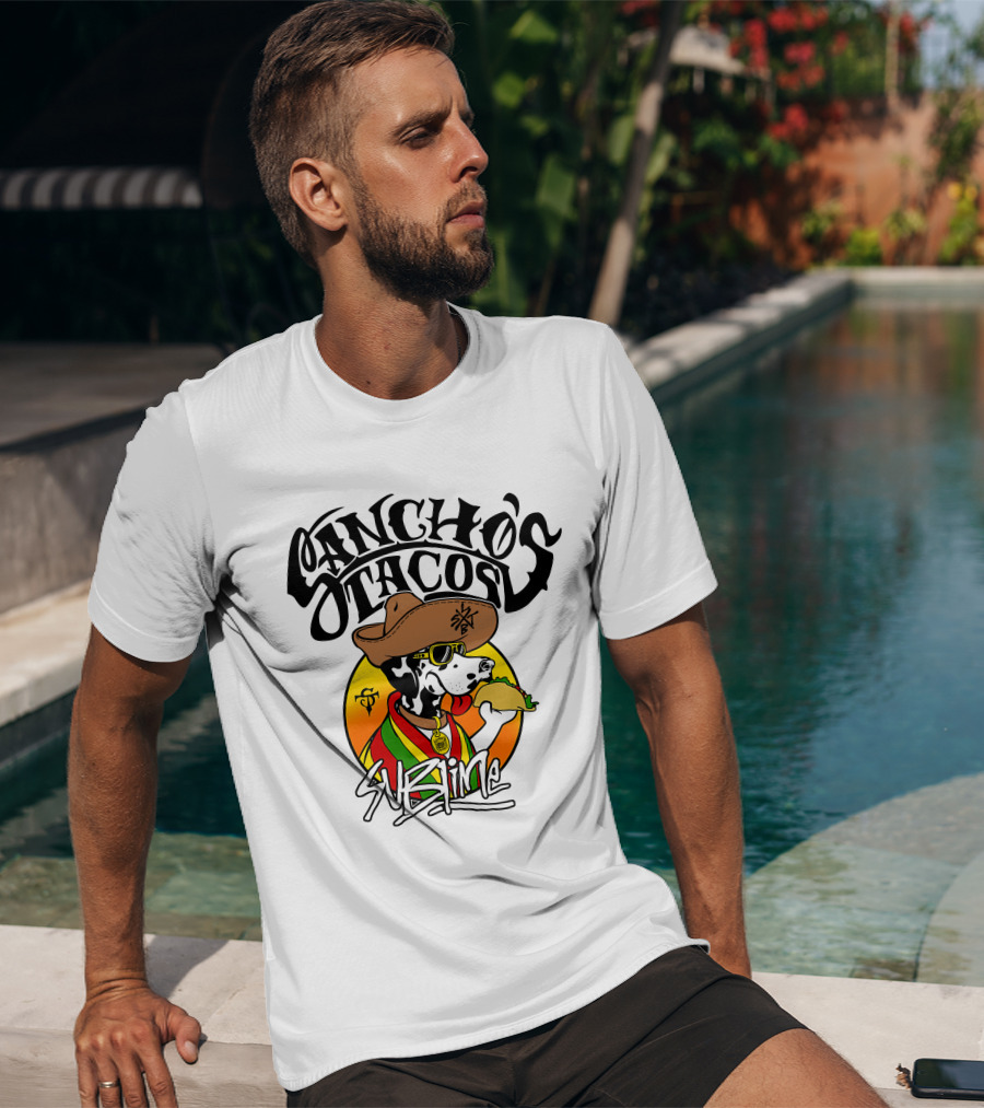 Sancho's Tacos Sublime Cow Eating Taco T-Shirt