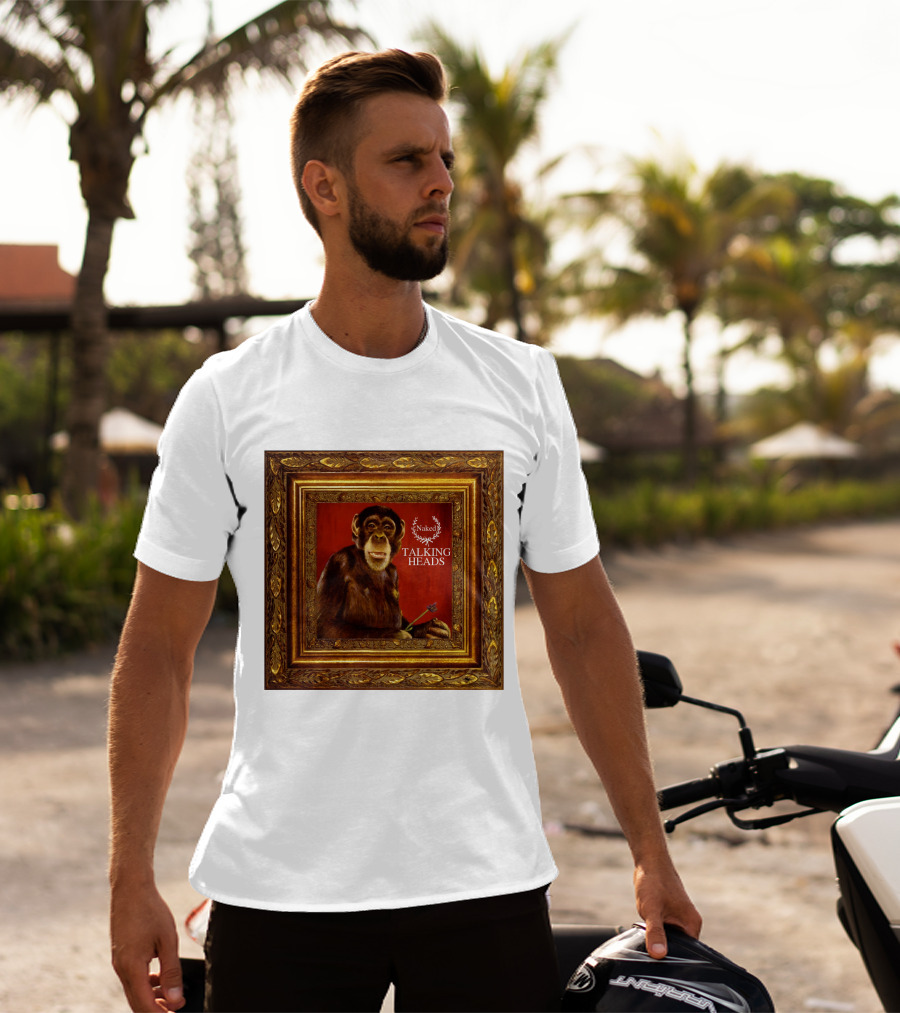 Naked Talking Heads  Chimpanzee Portrait With Crown Wreath Elements T-Shirt