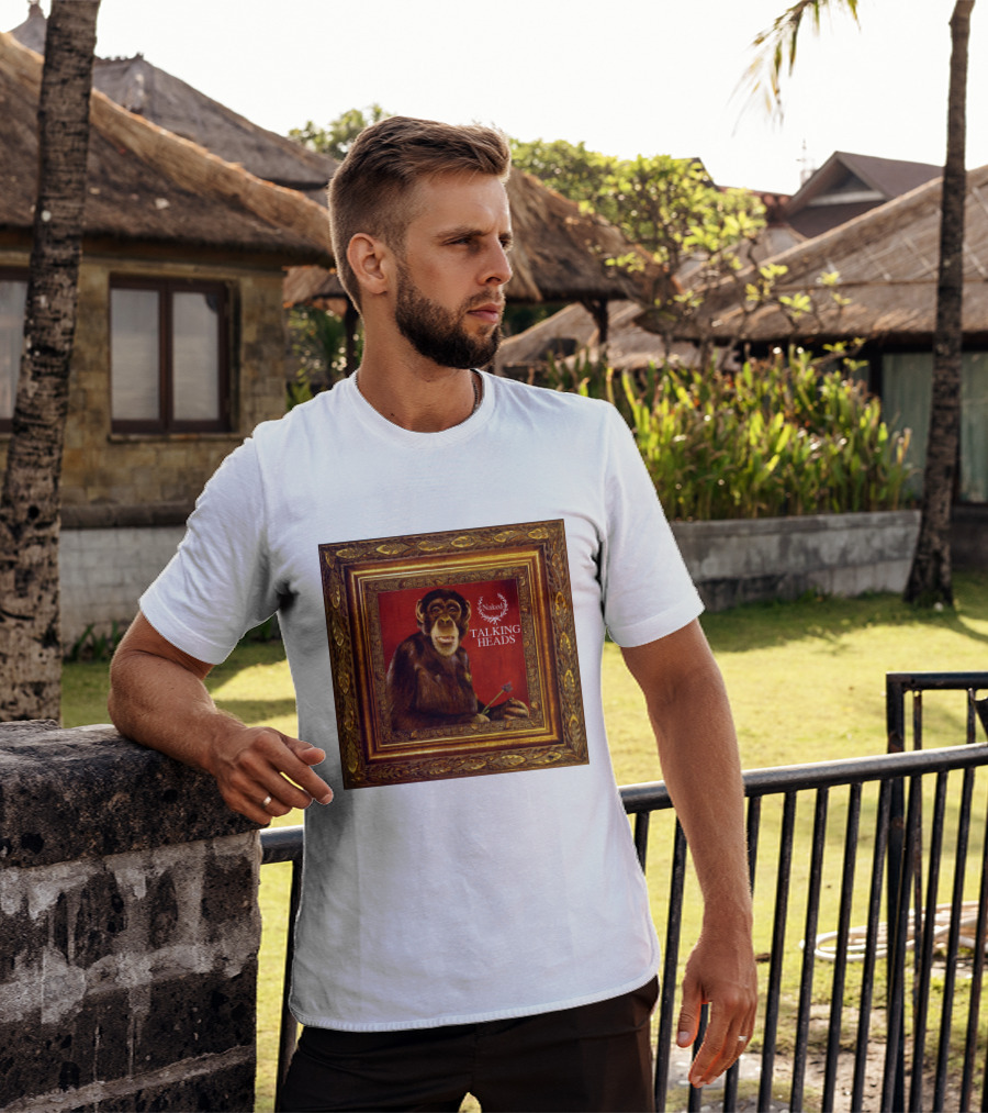 Naked Talking Heads  Chimpanzee Portrait With Crown Wreath Elements T-Shirt