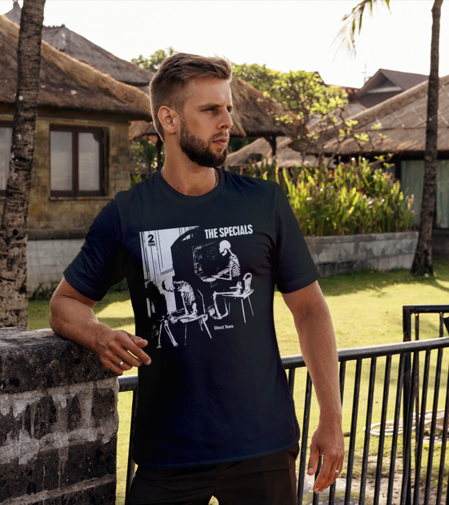 Tone The Specials Ghost Town Skeleton Piano T-Shirt