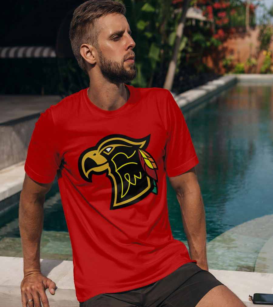 Chicago Blackhawks Native American Inspired Hawk Logo Retro T-Shirt