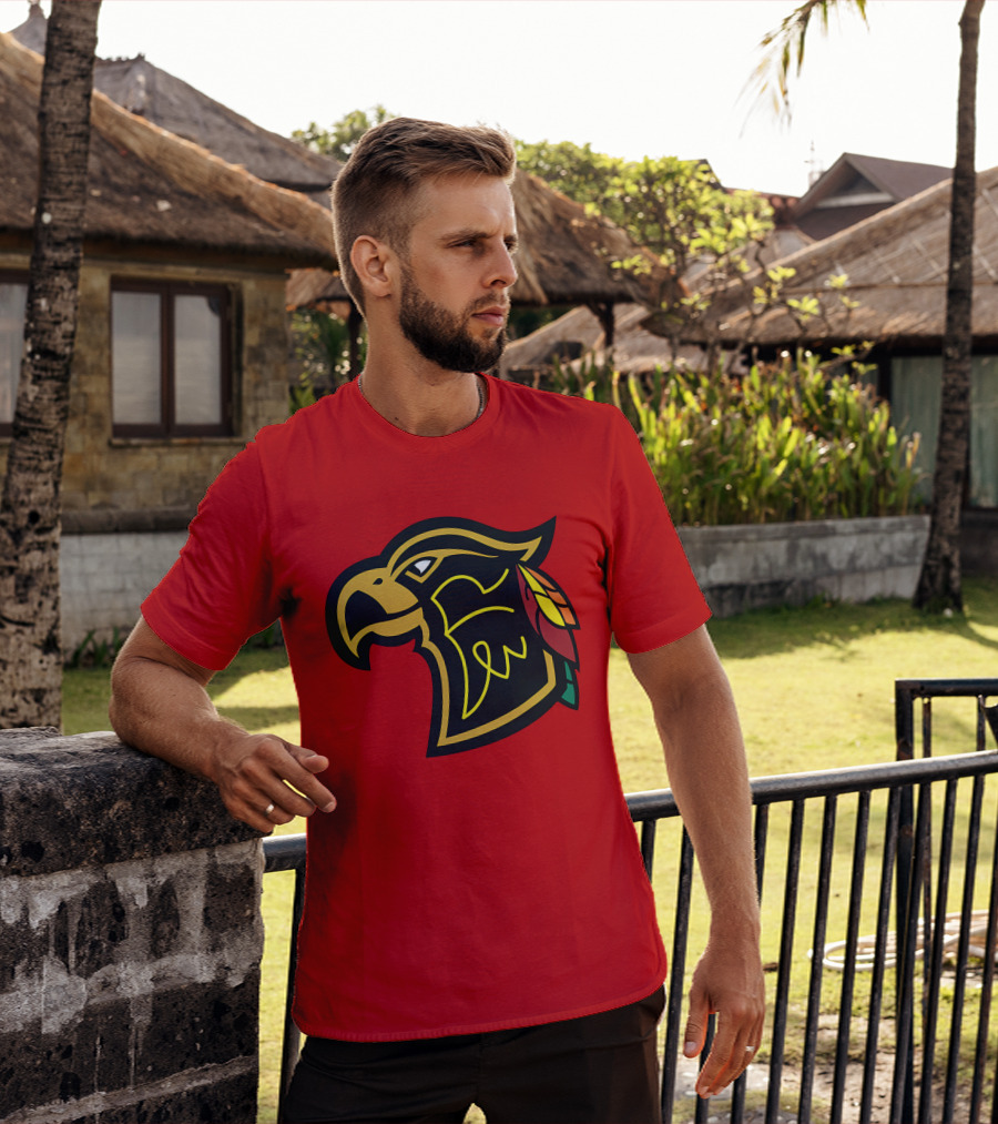 Chicago Blackhawks Native American Inspired Hawk Logo Retro T-Shirt