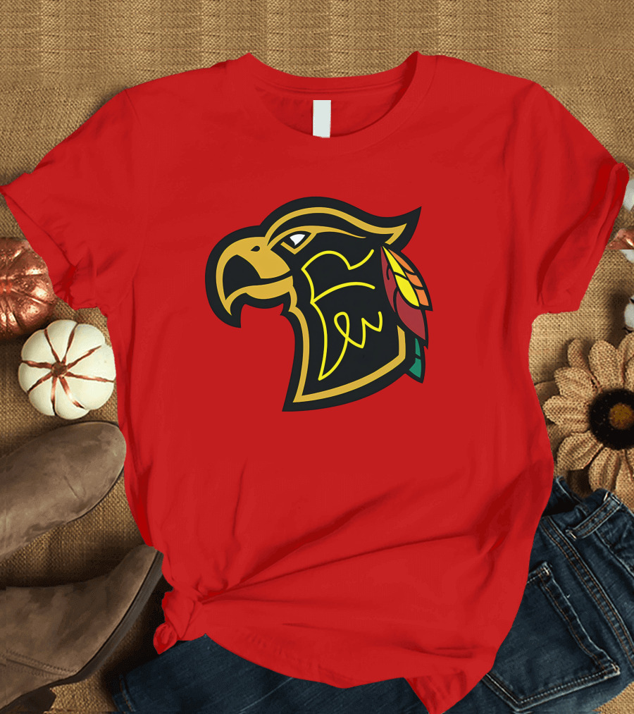 Chicago Blackhawks Native American Inspired Hawk Logo Retro T-Shirt