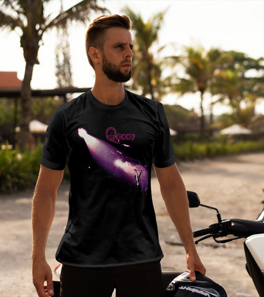 Queen Live Concert Stage Performance Spotlight Vibrant Night Scene T-Shirt