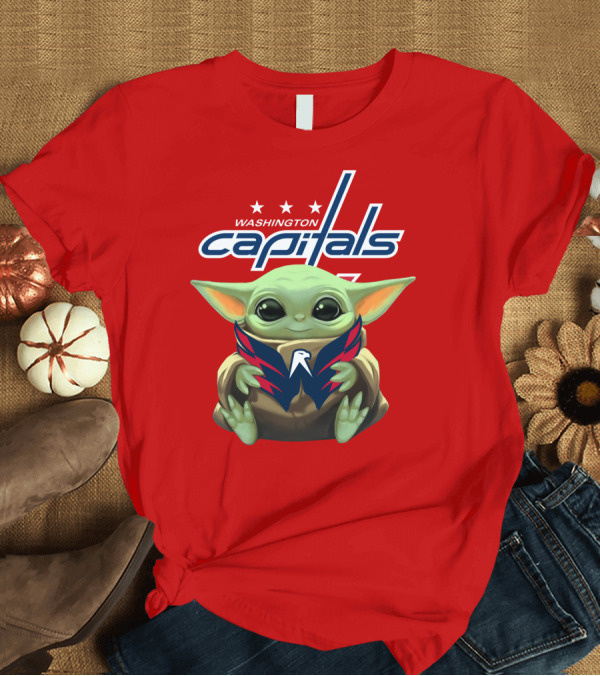 T-Shirt: WASHINGTON CAPITALS BABY YODA NHL HOCKEY MANDALORIAN CROSSOVER T-Shirt WASHINGTON CAPITALS BABY YODA NHL HOCKEY MANDALORIAN CROSSOVER T-Shirt