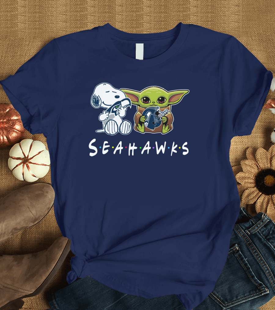 Snoopy Baby Yoda Seahawks T-Shirt