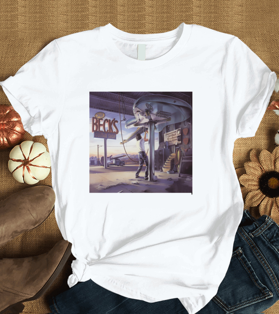 Jeff Beck Guitar Shop Playing on Air Performance Guitar Gig T-Shirt