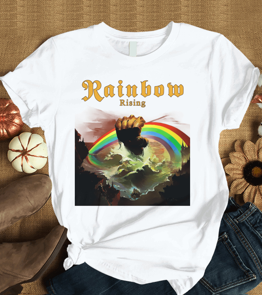 Rainbow Rising Fist and Rainbow Wave T-Shirt