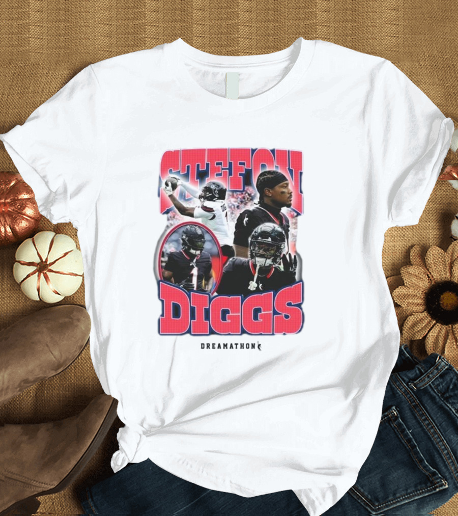 Dreamathon Stefon Diggs 2024 Football Action Portraits T-Shirt