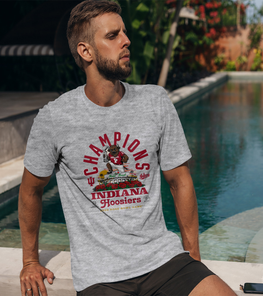 Indiana Hoosiers Bison 2026 Rose Bowl Champions Game Iu Rose Bowl T-Shirt