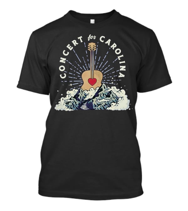 Concert For Carolina Guitar Heart Mountains T-Shirt