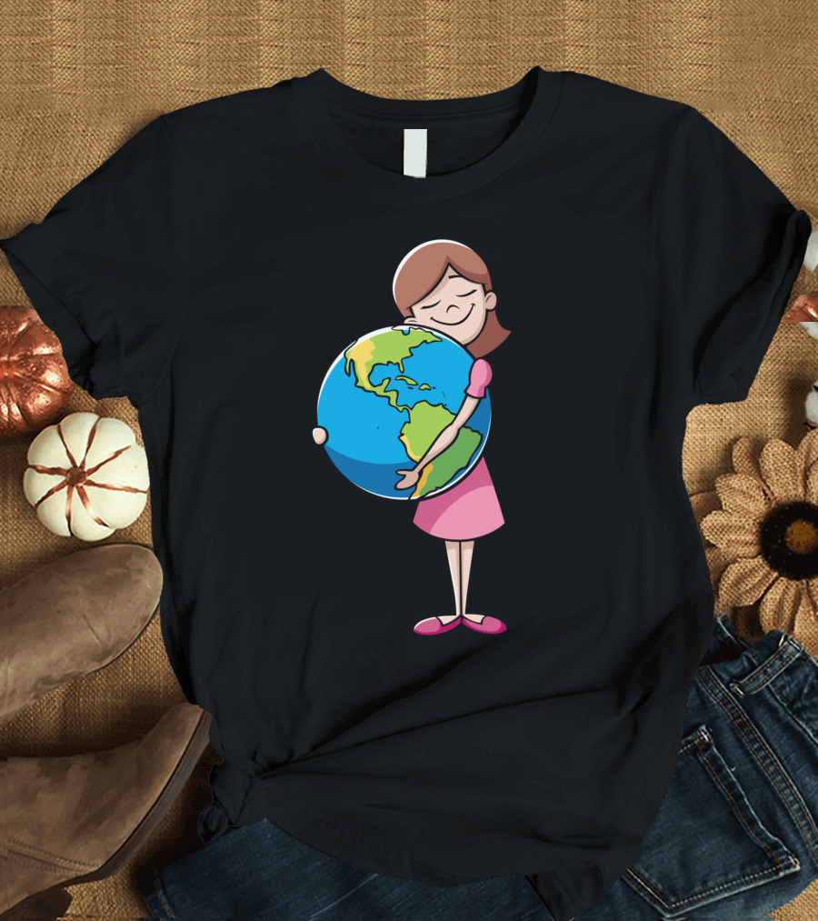 Child Embracing Earth T-Shirt