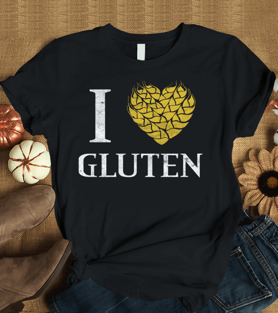 I Love Gluten Wheat Heart T-Shirt