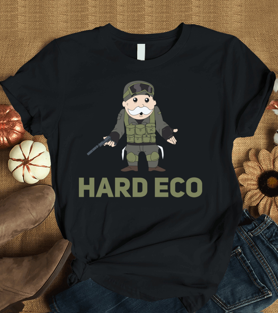 HARD ECO Soldier Cartoon Character with Gun and Tactical Gear T-Shirt