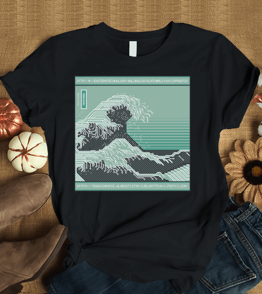 Hokusai Eastern Technology Wave Globaldata Copyright Tragicromie Alnesolt379 Jbln675104 Frstx T-Shirt