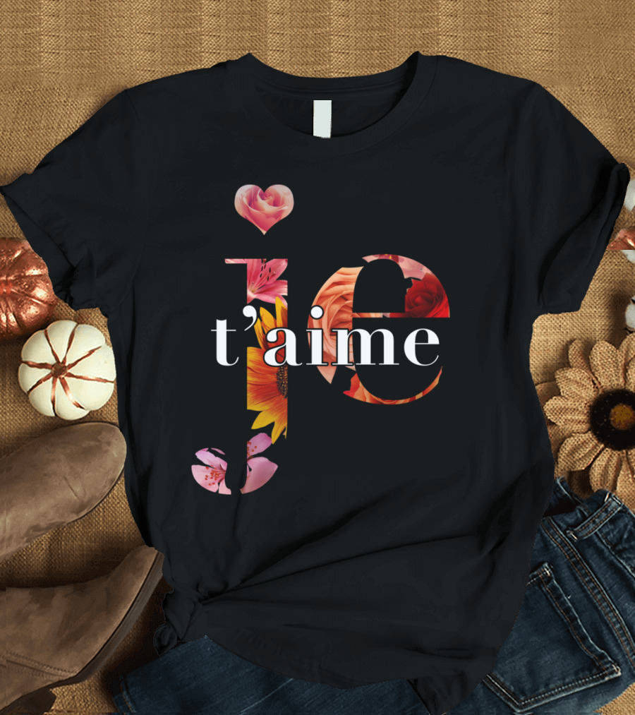 Je T'Aime Floral Heart Elements T-Shirt