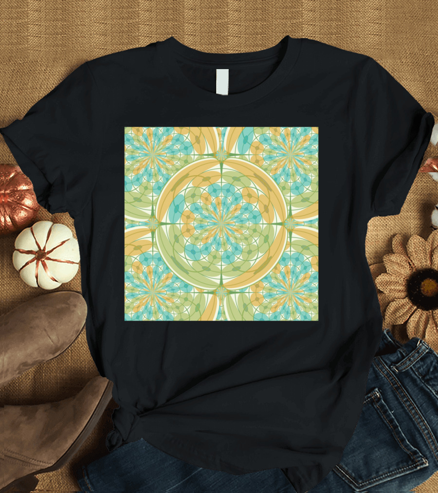 Geometric Harmony P Kaleidoscope Mandala T-Shirt