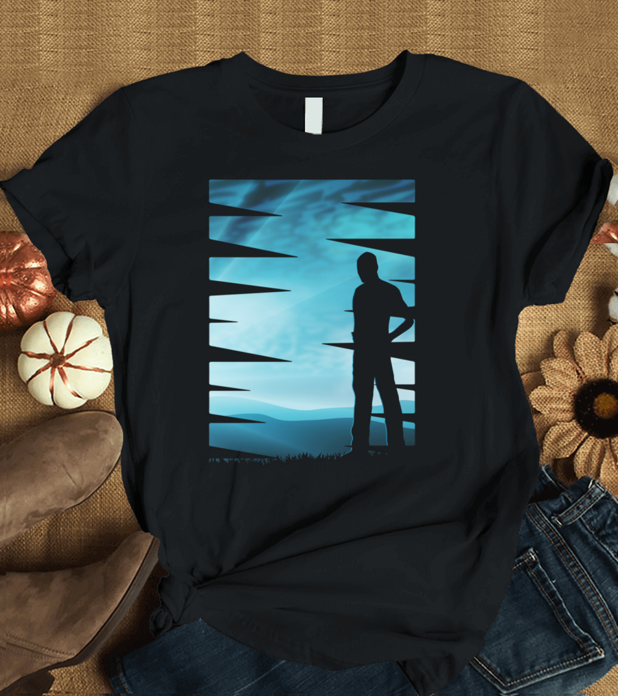 Geometric Silhouette Against Natural Horizon T-Shirt
