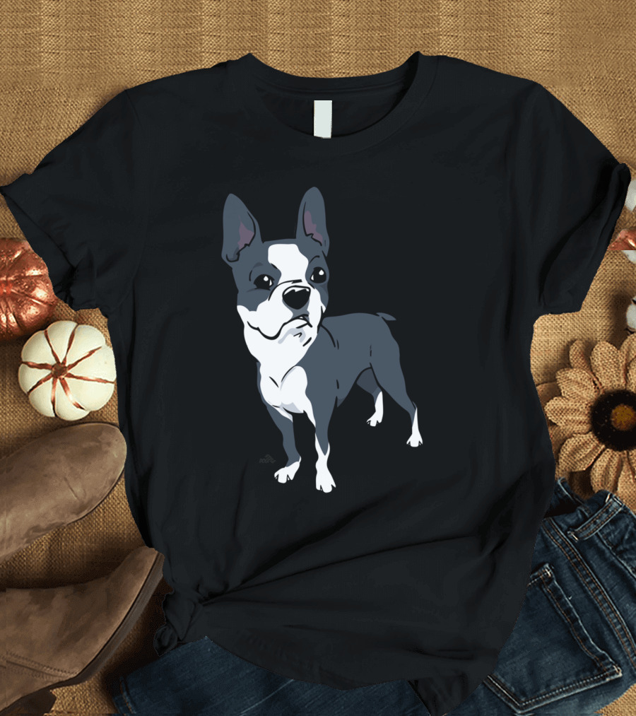 Boston Terrier Dog Cartoon T-Shirt