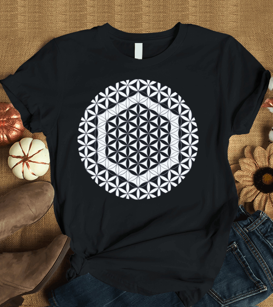 Flower of Life Pattern Hexagon Mandala T-Shirt