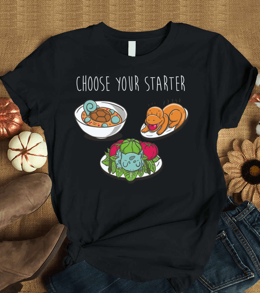 Choose Your Starter Pokemon Inspired Dish Trio T-Shirt