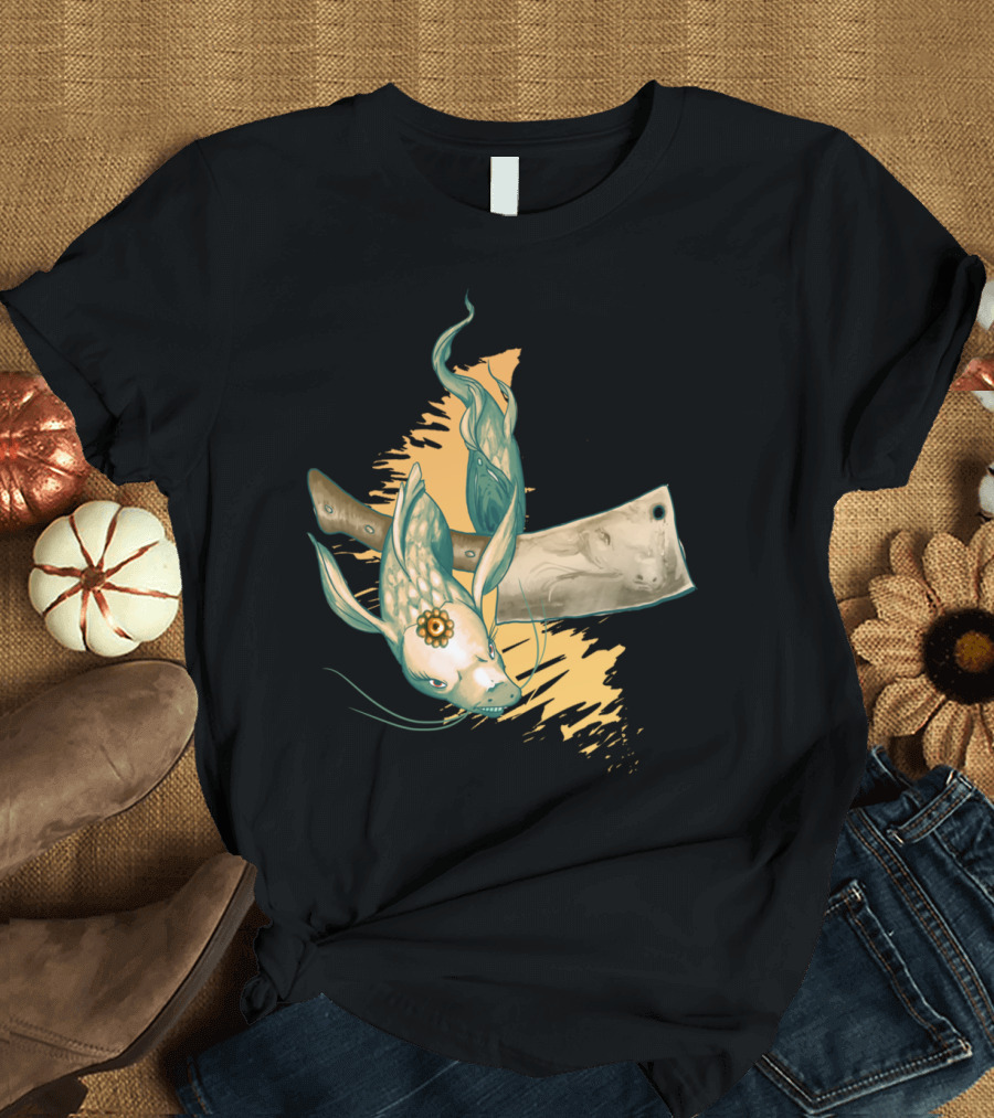 CUT FISH Cleaver and Koi Combination T-Shirt