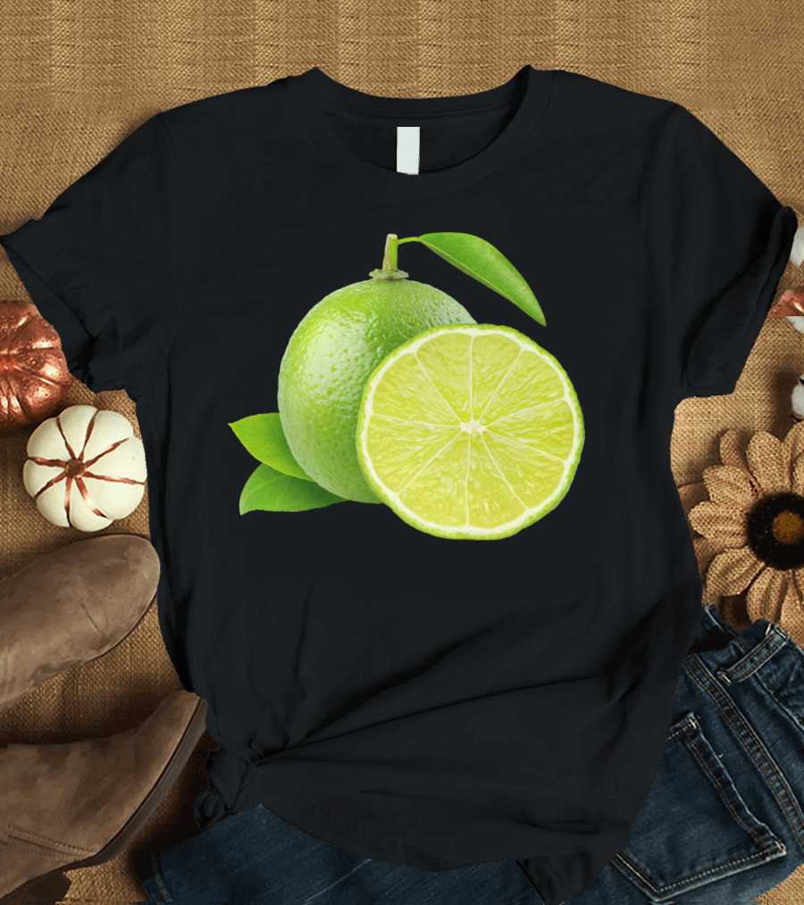 Cut Limes Sti Juicy Lime Slice Fresh Green Fruit T-Shirt
