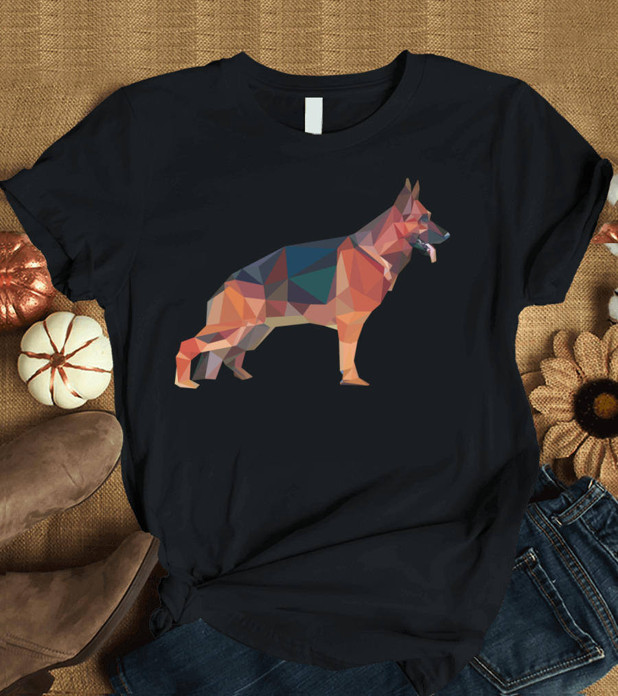 German Shepherd Low Poly T-Shirt
