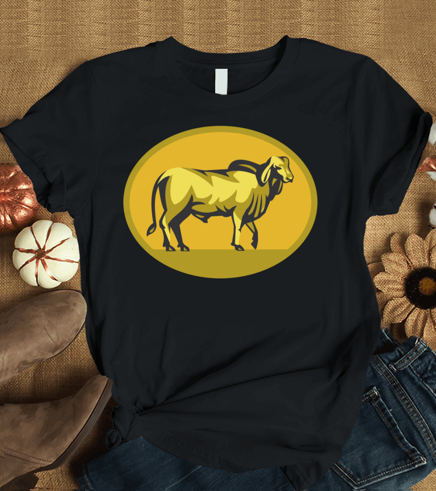 Brahman Bull Oval Retro T Yellow Bull Vintage Oval T-Shirt