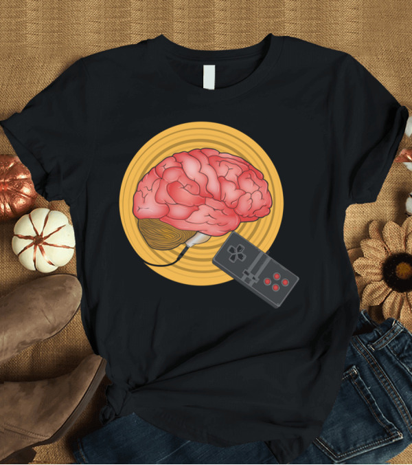 T-Shirt: Brain Control Retro Game Controller Connection T-Shirt Brain Control Retro Game Controller Connection T-Shirt