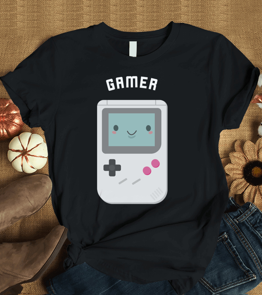 Gamer Cute Kawaii Handheld Console Face T-Shirt