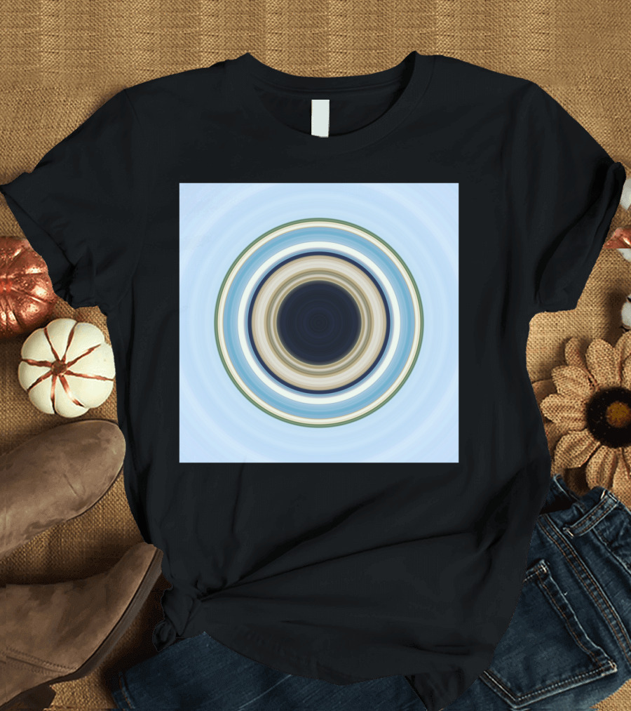Circle Art Sea Blue Green Brown Concentric Rings T-Shirt