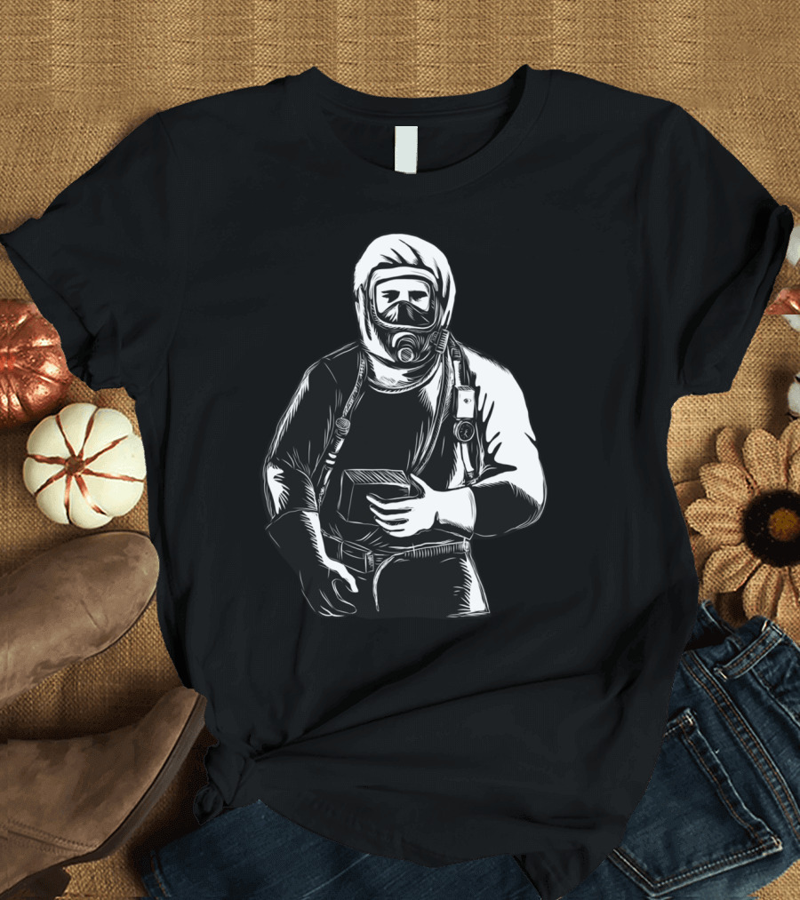 EMT Wearing Hazmat Suit Scratchboard T-Shirt