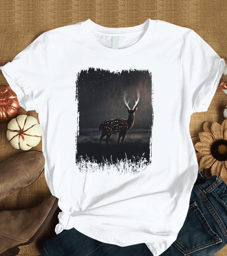 Ghost Of A Deer Starry Night Stag T-Shirt