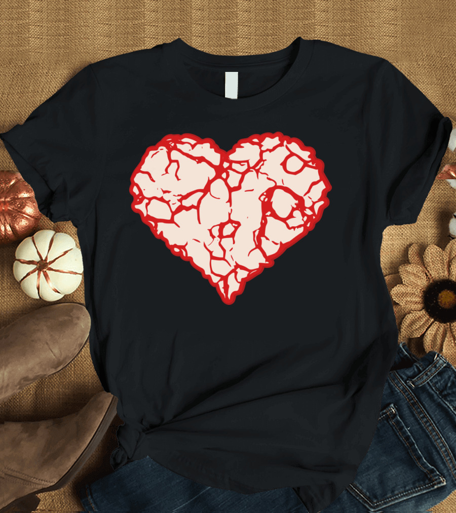 Heart With Veins in Blood-Red T-Shirt