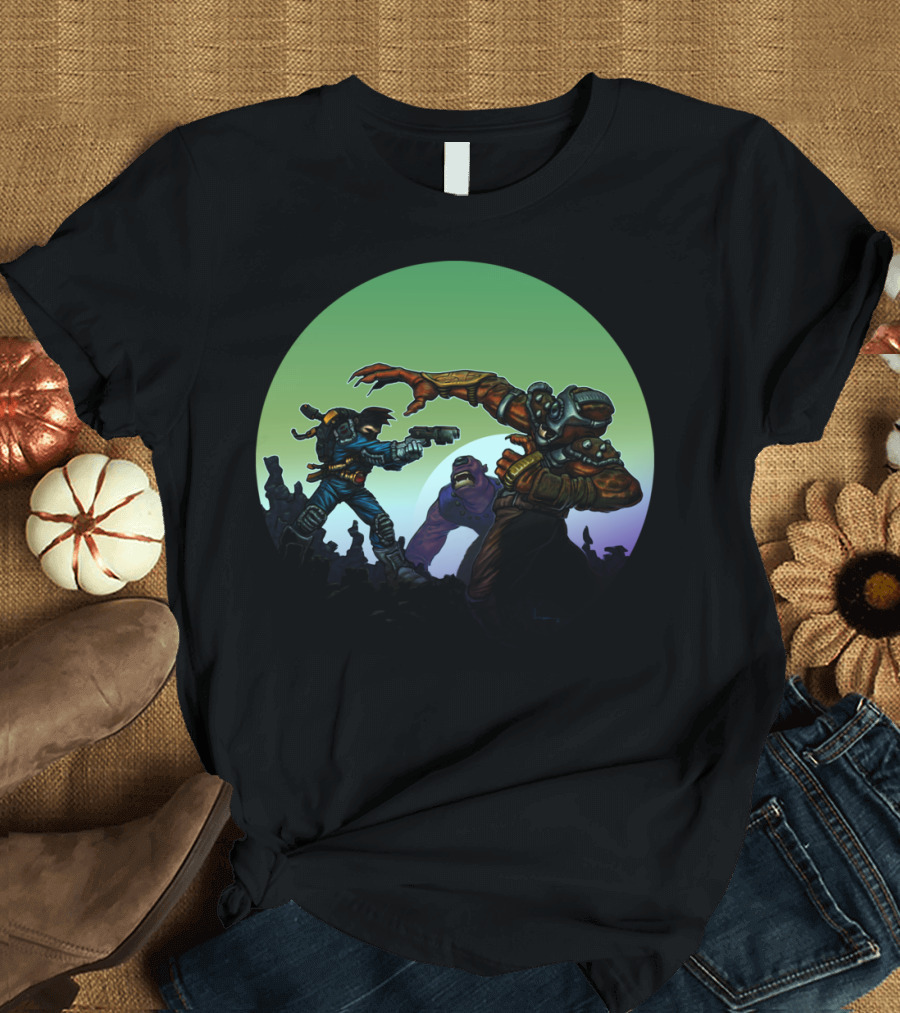 Giants Futuristic Combat Scene T-Shirt