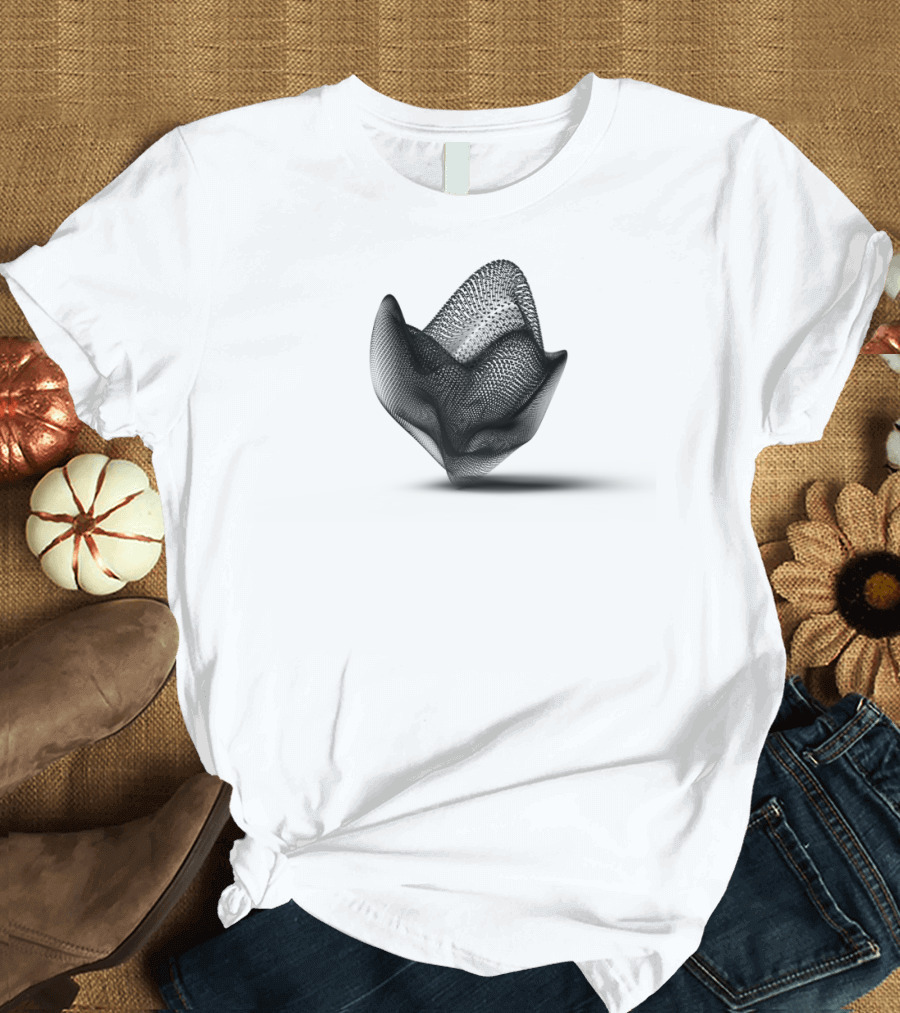 Digital Bloom Monochrome Mesh T-Shirt