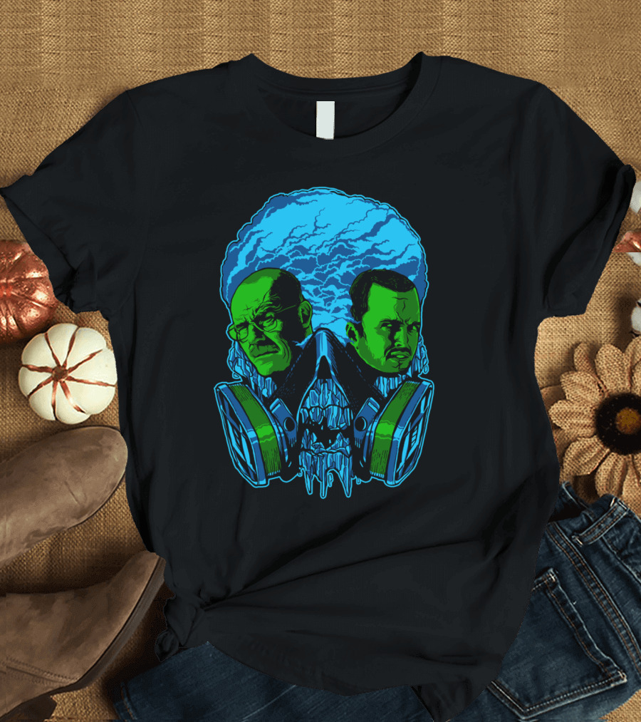 Break Lightly Heisenberg and Jesse Science Skull Mask T-Shirt